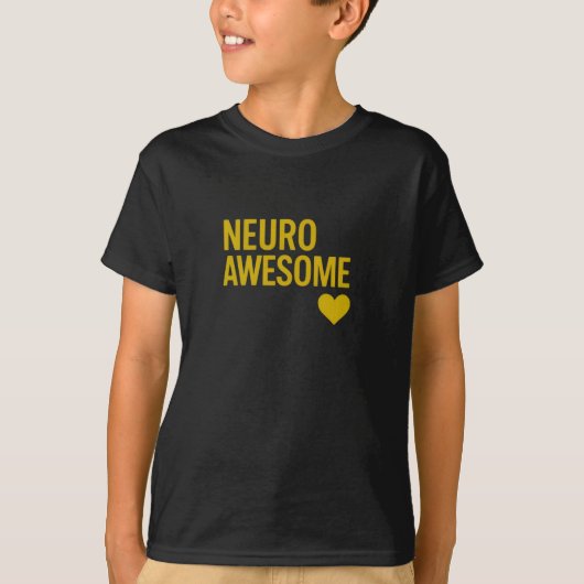 Neuro Awesome Gold Text Neurodiversity  T-Shirt (Vorderseite)
