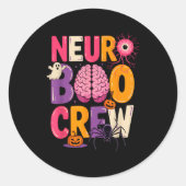 Neuro Boo Crew Halloween Anatomical Brain Anatomy Runder Aufkleber (Vorderseite)