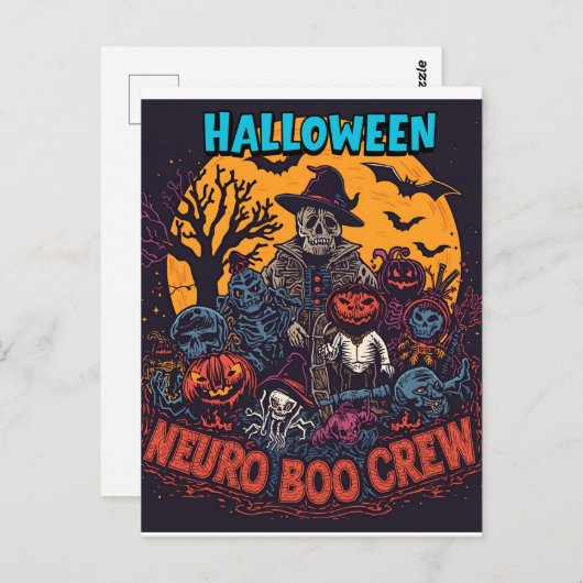 Neuro Boo Crew Halloween Postkarte (Vorne/Hinten)