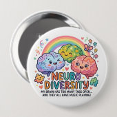 Neuro-Diversitäts-Lustiger Pin-Button Button (Vorne & Hinten)