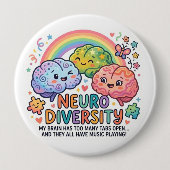 Neuro Diversity Funny Pin button (Vorderseite)