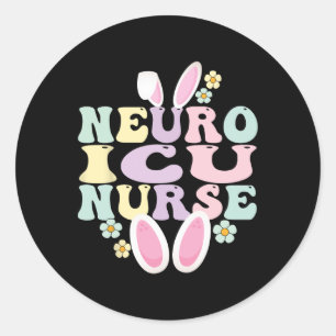 Neuro-Intensivstation-Schwester Ostern Hase Neuro- Runder Aufkleber
