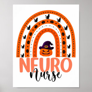 Neuro-Krankenschwester Regenbogen Halloween Kostüm Poster