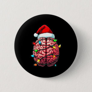 Neuro Krankenschwester Weihnachtsmannhut Neurologi Button
