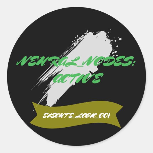 Neuro_Nodes: Neural Override Command Runder Aufkleber (Vorderseite)