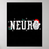 Neuro Nurse Brain Santa Hat Neuroscience Nursing C Poster (Vorne)