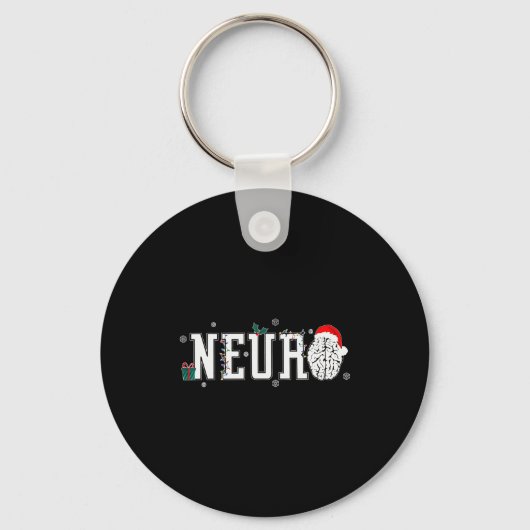 Neuro Nurse Brain Santa Hat Neuroscience Nursing C Schlüsselanhänger (Vorderseite)