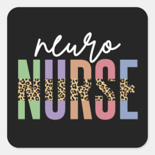 Neuro Nurse cheetah RN Geschenke zur Wertschätzung Quadratischer Aufkleber