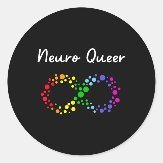 Neuro Que! Lgbtq Gay Pride! Neurodiverse Autisti Runder Aufkleber (Vorderseite)