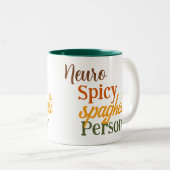 Neuro Spicy Spaghetti Person Zweifarbige Tasse (VorderseiteRechts)