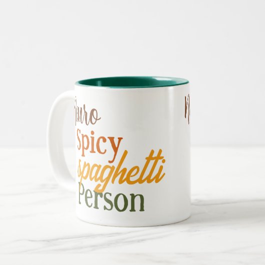 Neuro Spicy Spaghetti Person Zweifarbige Tasse (Vorderseite Links)