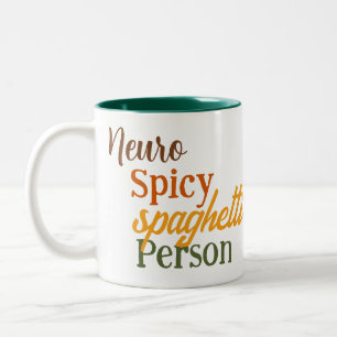 Neuro Spicy Spaghetti Person Zweifarbige Tasse