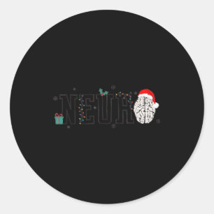 Neuro Weihnachten Neurologie Feiertag Neurowissens Runder Aufkleber