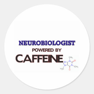 Neurobiologe angetrieben durch Koffein Runder Aufkleber