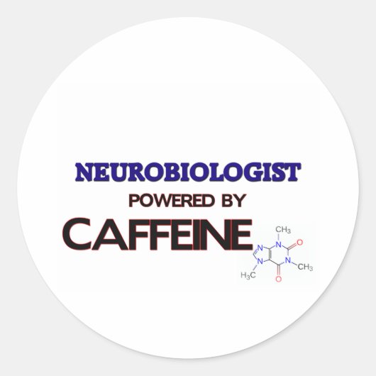 Neurobiologe angetrieben durch Koffein Runder Aufkleber (Vorderseite)