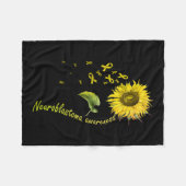 Neuroblastoma Awareness Sonnenblume Fleecedecke (Vorderseite (Horizontal))