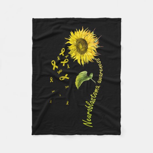 Neuroblastoma Awareness Sonnenblume Fleecedecke (Vorderseite)