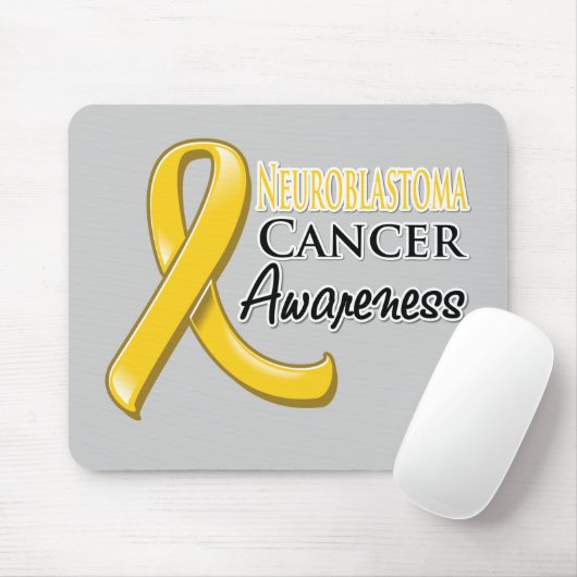 Neuroblastoma Cancer Awareness Ribbon Mousepad (Mit Mouse)