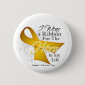 Neuroblastoma Ribbon Hero in My Life Button (Vorderseite)