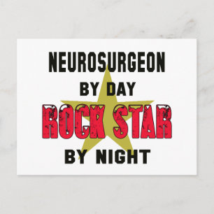 Neurochirurg am Tag Rockstar in der Nacht Postkarte