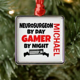 Neurochirurgische Lieben spielen Videospiele Ornament Aus Metall