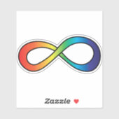 Neurodität Autismus Bewusstsein Akzeptanz Regenbog Aufkleber (Blatt)