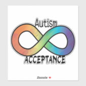 Neurodität Autismus Bewusstsein Akzeptanz Regenbog Aufkleber (Blatt)