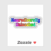 Neurodität Ungelöschter Regenbogen Neurodivergent Aufkleber (Blatt)