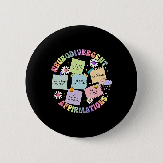 Neurodivere Affirmations Autismus Awareness under Button (Vorderseite)