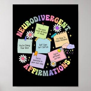 Neurodivere Affirmations Autismus Awareness under Poster
