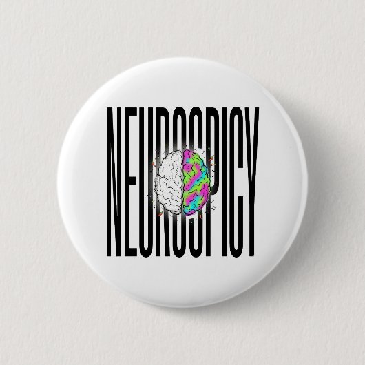 Neurodivergent Neurospicy Brain  Button (Vorderseite)