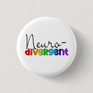 Neurodivergent Neuroversity Awareness Rainbow Button