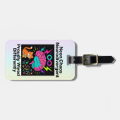 Neurodivergent Pride Wired Differently Neon Chaos Gepäckanhänger (Vorderseite horizontal)
