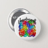 Neurodivergent Rainbow Brain for Autism Acceptance Button (Vorne & Hinten)