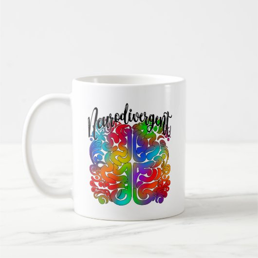 Neurodivergent Rainbow Brain for Autism Acceptance Kaffeetasse (Links)