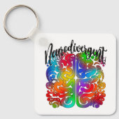 Neurodivergent Rainbow Brain for Autism Acceptance Schlüsselanhänger (Vorderseite)