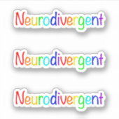"Neurodivergent" Rainbow Celebrate Neuroversität Aufkleber (Vorderseite)