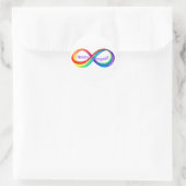 Neurodivergent Rainbow Infinity Symbol Button Runder Aufkleber (Tasche)