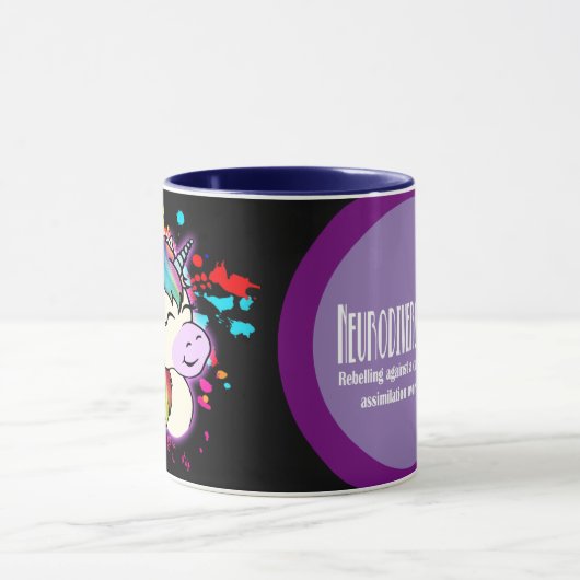 Neurodivergent Rebellenunicorn-Kaffee-Tasse Tasse (Zentrum)