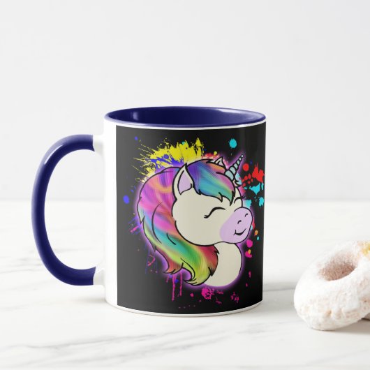 Neurodivergent Rebellenunicorn-Kaffee-Tasse Tasse (Mit Donut)