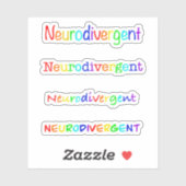 Neurodivergent - Regenbogen - Bewusstsein und Akze Aufkleber (Blatt)