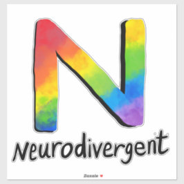 Neurodivergent (Regenbogen-Krawatte N) Aufkleber