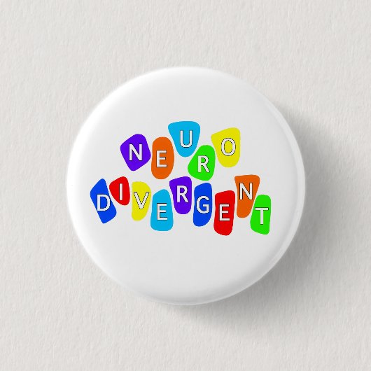 Neurodivergent | Regenbogen Neurovielfalt Bewussts Button (Vorderseite)