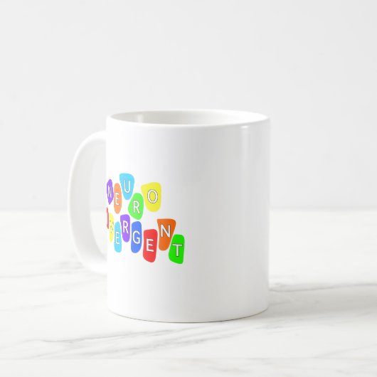 Neurodivergent | Regenbogen Neurovielfalt Bewussts Kaffeetasse (Vorderseite Links)
