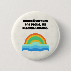 Neurodivergent Stolz Meine Stärke Leuchtet Hell Button