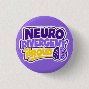 Neurodivergent und stolz Gehirn Button