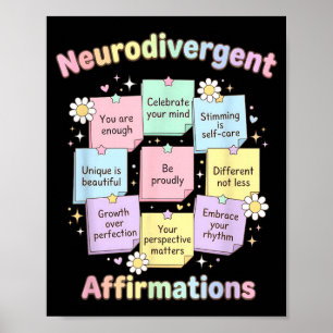 Neurodivergente Bestätigungen Autismus-Bewusstsein Poster