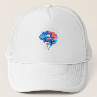 Neurodivergente Gehirn Abstract Art Truckerkappe