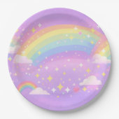 Neurodivergente Pastell-Regenbogen-Party Pappteller (Vorderseite)