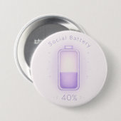 Neurodivergente Sozialbatterie Autismus ADHS AuDHD Button (Vorne & Hinten)